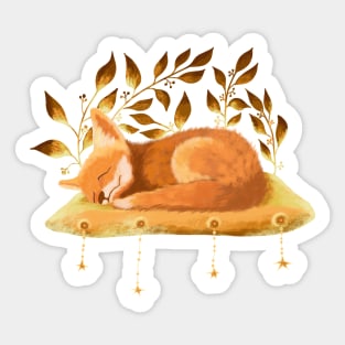 Sleeping baby fox Sticker